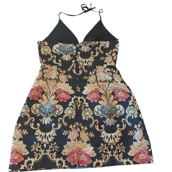 L'Atiste by Amy Mini Dress Size Med Embroidered Black Whimsygoth Wedding Guest - Picture 2 of 10